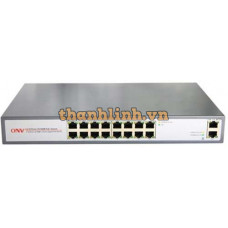Thiết bị chuyển mạch 18 Ports PoE Switch with with 16X100M PoE Ports+2GE/2 Gigabit / Fiber Ports ONV POE31016P