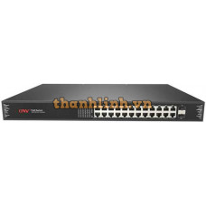 Thiết bị chuyển mạch 24 port Gigabit POE switch, 2 SFP uplink ONV POE33024PF-at