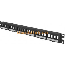 Thanh quản lý NK Modular Patch Panel, faceplate with label, Flat, 24 Port, 1 RU Panduit NKFPL24