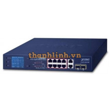 Bộ chuyển mạch có màn hình LCD 24-Port 100TX PoE + 2-Port Gigabit TP + 2-Port SFP PoE Planet FGSW-2622VHP