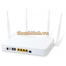 GPON HGU with 4-Port GbE, 1200Mbps 802.11AC Wireless and 2-Port FXS ( 1 x USB ) Planet GPN-400ACV