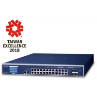 Bộ chia mạng Planet L3 24-Port 10/100/1000T + 4-Port 10G SFP+ with LCD Touch Screen GS-5220-24T4XVR