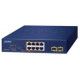 Bộ chia mạng 2-Port 10/100/1000T 802.3bt PoE + 4-Port 10/100/1000T 802.3at PoE + 2-Port 10/100/1000T + 2-Port 1000X SFP Desktop Planet GSD-1022UP