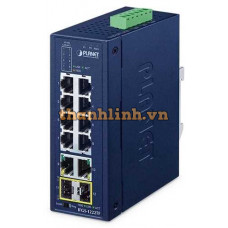 Bộ chuyển mạch Ethernet vòng SFP 8 cổng 10/100TX + 2 cổng 1000T + 2 cổng 1000X công nghiệp Planet IFGS-1222TF