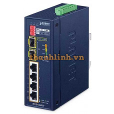 Bộ chuyển mạch Ethernet vòng SFP 4 cổng 10/100TX 802.3at PoE + 2 cổng 1000X công nghiệp Planet IFGS-624PTF