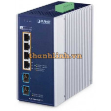 Bộ chuyển mạch Ethernet công nghiệp 4 cổng 10/100/1000/2500T 802.3bt PoE + 2 cổng 10G SFP+ Planet IGS-1000-4UP2X