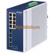 Bộ chuyển mạch Ethernet công nghiệp 8 cổng 1000T + 4 cổng 10G SFP+ Planet IGS-1000-8T4X