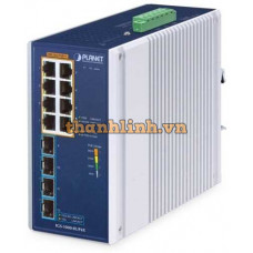 Bộ chuyển mạch Ethernet công nghiệp 8 cổng 1000T 802.3bt PoE + 4 cổng 10G SFP+ Planet IGS-1000-8UP4X