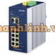 Bộ chuyển mạch công nghiệp 8 cổng 1000T 802.3at PoE + 2 cổng 1G/2.5G SFPvới bảng điều khiển USB Planet IGS-10020HPT-U