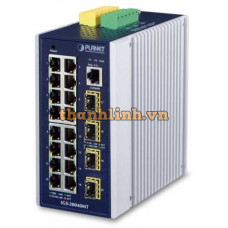 Bộ chia mạng công nghiệp Planet L3 16- port 100/1000 + 4 Port SFP IGS-20040MT