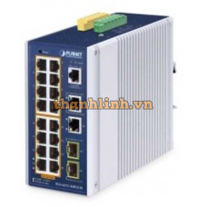 Industrial Managed Switch PoE PLANET IGS-4215-16P2T2S