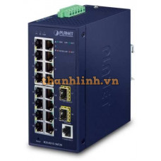 Bộ chia mạng công nghiệp Planet L2/L4 18 Port 100/1000 + 2-Port SFP IGS-4215-16T2S
