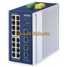 Bộ chuyển mạch Ethernetcông nghiệp L2/L4 16 cổng 1000T + 4 cổng 10G SFP+ Planet IGS-4215-16T4X