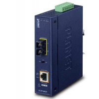 1000BASE-SX to 10/100/1000BASE-T 802.3at PoE+ Industrial Media Converter (SC,MM) -550m Planet IGTP-802T