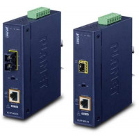 Bộ chuyển đổi Industrial Compact 1000BASE-X to 1000BASE-T PoE+ Media Converter Planet IGTP-815AT