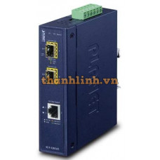Bộ chuyển đổi Industrial 2-Port 1000X SFP to 1-Port 1000T PoE++ Media Converter Planet IGUP-1205AT