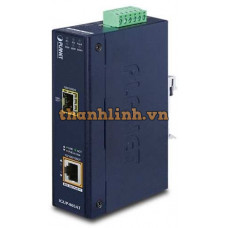 Bộ chuyển đổi Industrial 1-Port 1000X SFP to 1-Port 1000T PoE++ Media Converter Planet IGUP-805AT