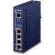 Bộ Industrial 1-Port PoE++ to 4-Port 802.3af/at Gigabit PoE Extender Planet IPOE-E174