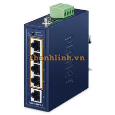 Bộ chuyển mạch Ethernet công nghiệp nhỏ gọn 4 cổng 10/100TX 802.3at PoE + 1 cổng 10/100TX Planet ISW-504PT-E