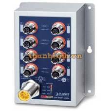Bộ chia mạng Planet Industrial 8-Port 10/100TX M12 802.3at PoE+ Switch ISW-808PT-M12A