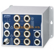 Bộ chuyển mạch Ethernet công nghiệp L2+ 8 cổng 1000T 802.3at PoE M12 + 2 cổng 1000T M12 Bypass Planet ITS-5216-8P2TB-WV
