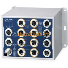 Bộ chuyển mạch Ethernetcông nghiệp L2+ 8 cổng 1000T 802.3at PoE M12 + 4 cổng 1000T M12 Planet ITS-5216-8P4T-WV