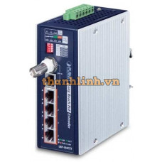 Bộ Industrial 4-Port 100TX PoE + 1-Port Coax Long Reach PoE Extender Planet LRP-104CET