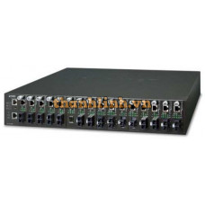 16-Slot Media Converter Chassis with Redundant Power Supply System Planet MC-1610MR