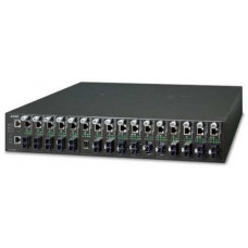 16-Slot Media Converter Chassis with Redundant Power Supply System Planet MC-1610MR