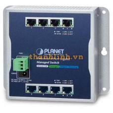 Bộ chia mạng Planet Industrial 8-Port 10/100/1000T Wall-mount ( -40~75 degrees C ) WGS-4215-8T