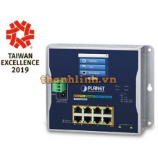 Bộ chia mạng công nghiệp Planet 8 Port 100/1000 2- Port SFP Wall-mount with LCD Touch Screen WGS-5225-8T2SV