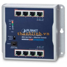Bộ chuyển mạch Industrial 8-Port 1000T Wall-mounted Gigabit Switch with 4-port PoE+ Planet WGS-814HP