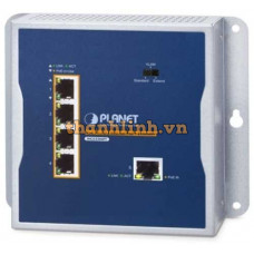 Bộ mở rộng gắn tường công nghiệp 1 cổng 1000T 802.3bt PoE++ sang 4 cổng 802.3at PoE+ Planet WGS-E304PT