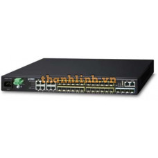 Bộ chuyển mạch 24-Port 1000X SFP + 8-Port Shared TP + 4-Port 10G SFP+ ( 100 240V AC, 36-75V DC ) Planet XGS3-24242