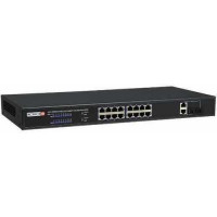 Thiết bị chuyển mạch POE 16CH unmanaged PoE switch, downlink:*16 100mbps, uplink: *2 1000mbps,total PoE is 250W Provision Israel PoES-16250C+2Combo