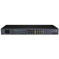 Thiết bị chuyển mạch POE 16CH unmanaged PoE switch, downlink:*16 100mbps, uplink: *2 1000mbps,total PoE is 250W.CCTV Mode Provision Israel PoES-16250CL+2G+2SFP