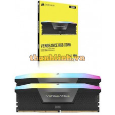Bộ nhớ máy tính để bàn CORSAIR DDR5,5600MHz 32GB 2x16GB DIMM,VENGEANCE RGB DDR5 Black Heatspreader,RGB LED,1.25V (2 x 16GB) DDR5 5600MHz (CMH32GX5M2B5600C40K)
