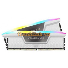 Bộ nhớ máy tính để bàn CORSAIR DDR5,5600MHz 64GB 2x32GB DIMM,VENGEANCE RGB DDR5 White Heatspreader,RGB LED,1.25V (2 x 32GB) DDR5 5600MHz (CMH64GX5M2B5600C40W)