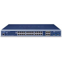 Thiết bị chuyển mạch Planet IPv4/IPv6, L2+, 24-Port 10/100/1000Mbps TP with 4 Shared SFP Port + 2-Port 10G SFP+ SGS-5220-24T2X