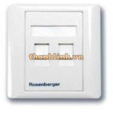 Mặt ổ cắm , hình vuông , 2 cổng RJ45 , có nắp chắn bụi , trắng Rogenberger CP21-112-10