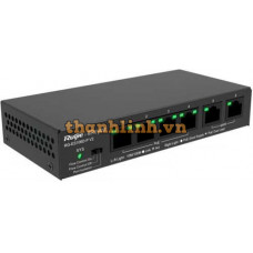 Thiết bị chuyển mạch POE 4*100Mbps Base-TX Ports(POE, Max PoE budget:54W), 2*100Mbps Base-TX Uplink Ports+C21 Ruijie RG-ES106D-P V2