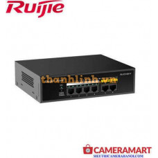 Bộ chia mạng 6-Port 100Mbps, 4 of the ports PoE/PoE+ . Max PoE is 54W, Steel Case Ruijie RG-ES106F-P