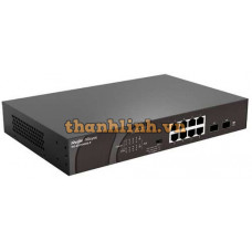 Thiết bị chuyển mạch POE 8x1000M RJ45 and 2x1000M uplink SFP ports: 8 ports for PoE/PoE+ Ruijie RG-ES110GDS-P
