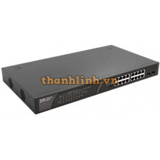 Thiết bị chuyển mạch POE 16x1000M RJ45 and 2x1000M uplink SFP combo ports: 16 ports for PoE/PoE+ Ruijie RG-ES118GS-P