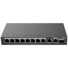 Bộ chia mạng 10-Port Gigabit Smart POE Switch, 8 PoE/POE+ Gigabit RJ45 Ports with 1 Gigabit RJ45/1 combo SFP uplink ports,120W PoE Ruijie RG-ES210GS-P