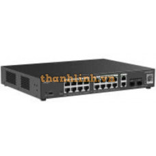 Bộ chia mạng 20-Port Gigabit Smart POE Switch, 16 PoE/POE+ Ports with 2 Gigabit RJ45/2 SFP uplink ports, 250W PoE Ruijie RG-ES220GS-P