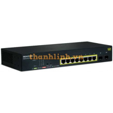 Bộ chia mạng POE 8-Ports Gigabit 802.3at Managed PoE Switch + 2*1000Base-T SFP ports ( 75Watts ) Soarnex EG210-10-75W