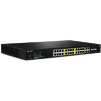 Bộ chia mạng POE 24-Ports Gigabit 802.3at PoE + 4*Combo 1000Base-T RJ-45/SFP ports ( 185Watts ) Soarnex EG210-28-185W