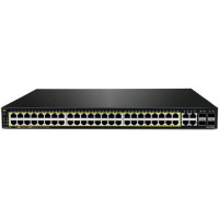 Bộ chia mạng POE 48-Ports Gigabit 802.3at PoE + 4*Combo 1000Base-T RJ-45/SFP ports ( 370Watts ) Soarnex EG210-52-370W