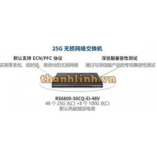 Bộ chia mạng 48 cổng 10G SFP+ và 8 cổng 40G/100GE QSFP28 Sundray RS6800-56CQ-EI-48X